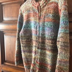 Multi colored wool sweater